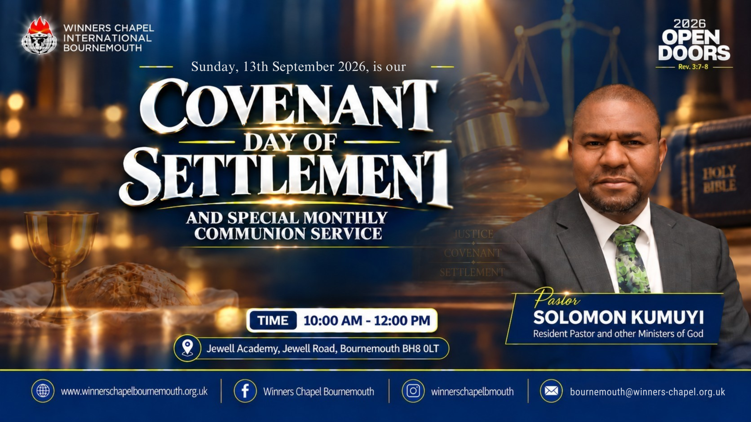 COVENANT  DAY OF SETTLEMENT AND SPECIAL MONTHLY COMMUNION SERVICE